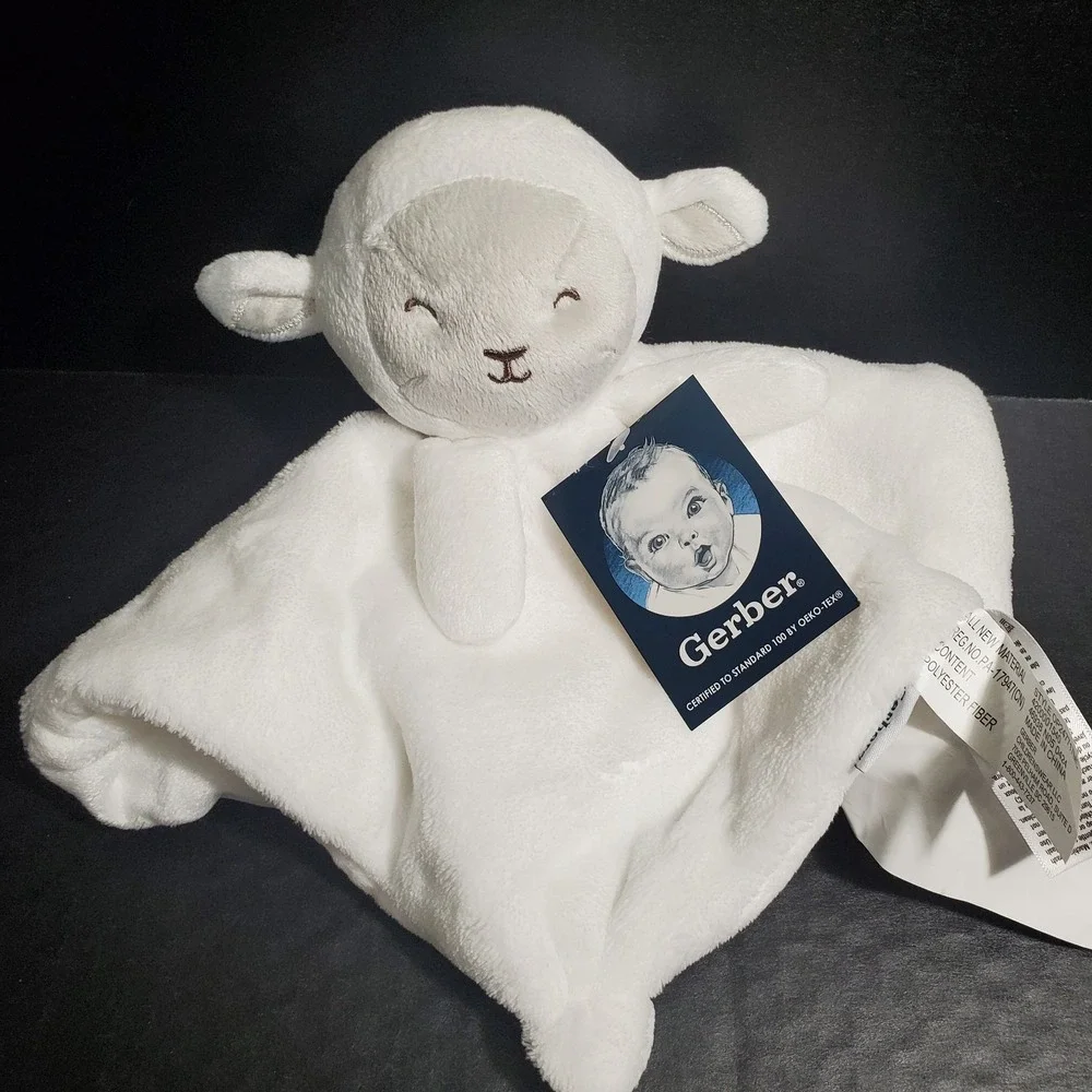 Gerber Plush White Lamb Sheep Baby Security Blanket 12